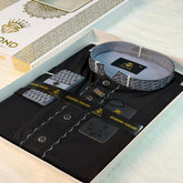 Regular Fit Embroidered Formal China Stitch Black Panjabi